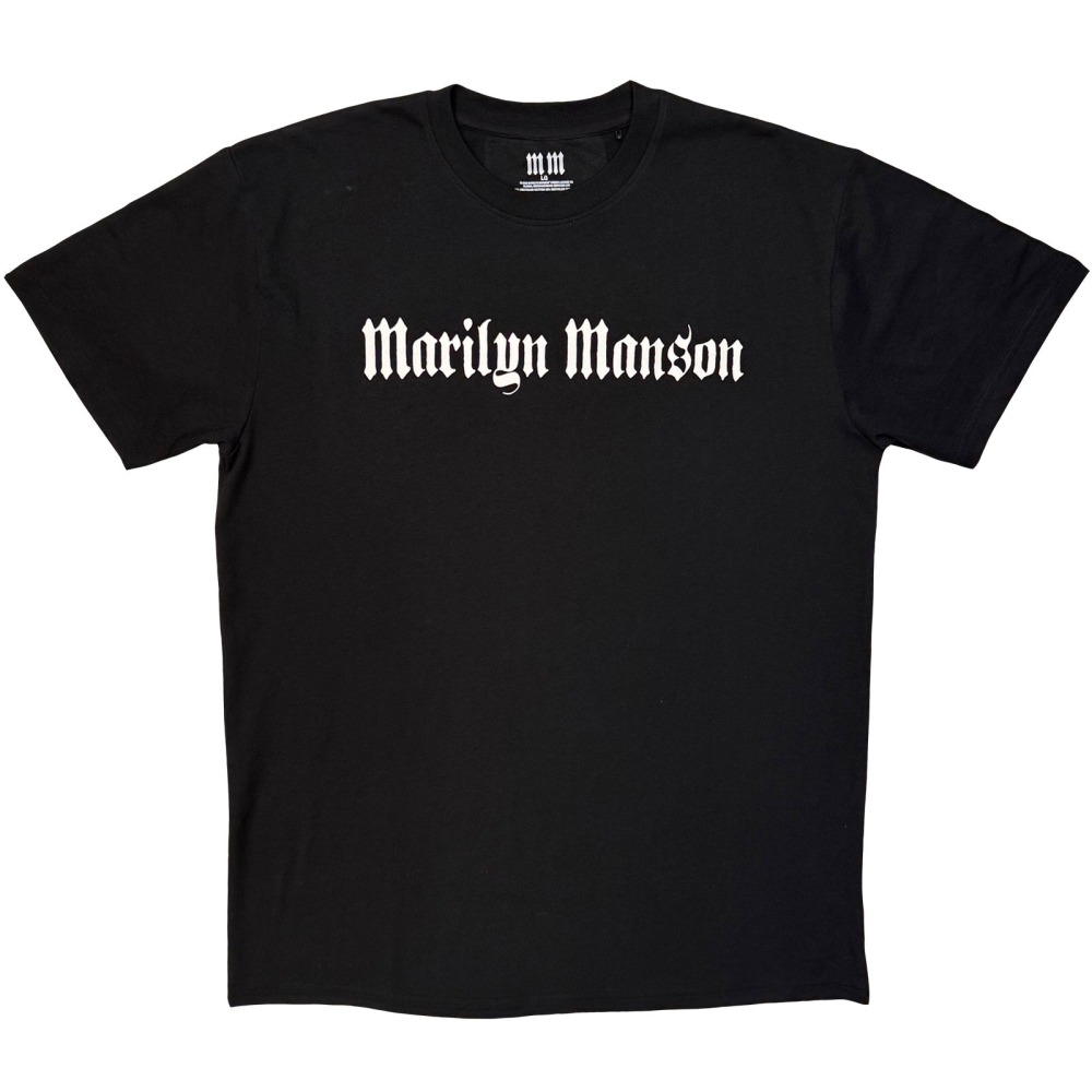 Marilyn Manson - Logo Mono Herren TShirt - Schwarz/Weiß